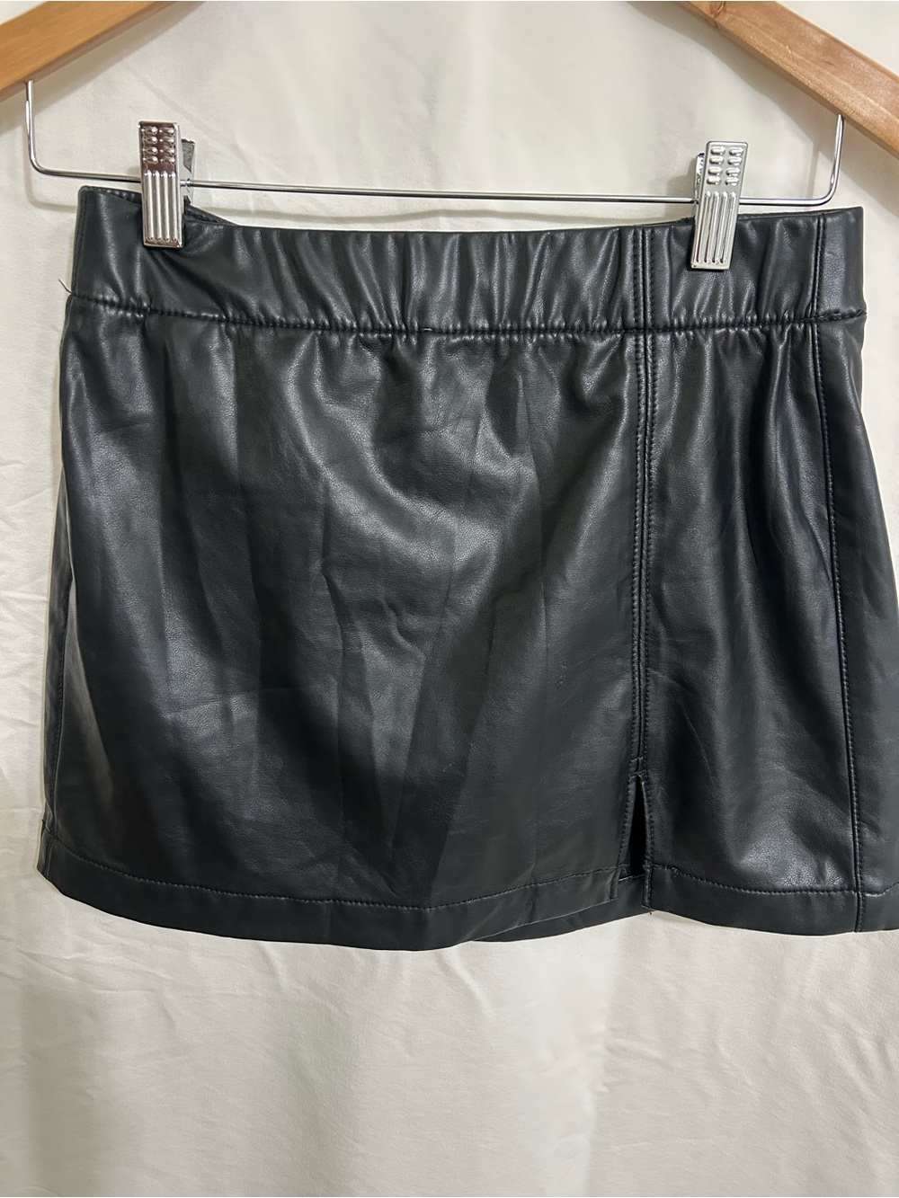 American Eagle Outfitters Black Faux Leather Mini Skort